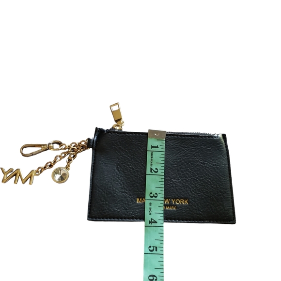 Marc New York black Andrew Marc Leather Coin Wallet Gold Keychain Bag - Picture 8 of 8